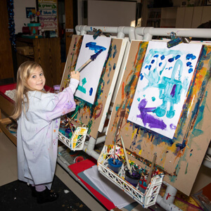 Painting class at Lake Country Kindergarten